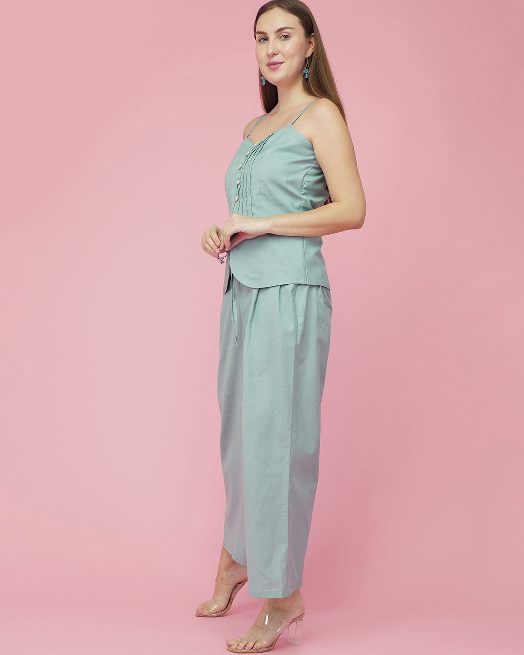 Aqua Poise Buttoned Co-Ord
