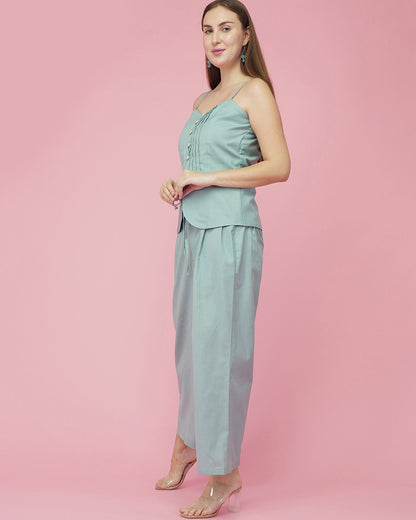 Aqua Poise Buttoned Co-Ord