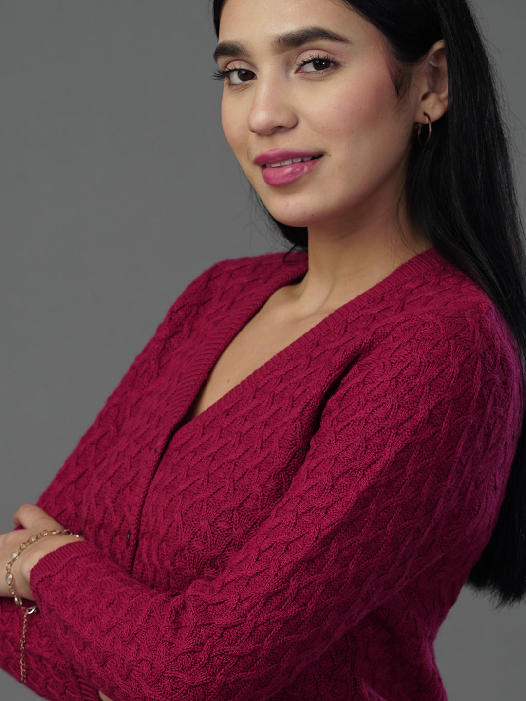 Virsa Venice Velvet Self Cardigan
