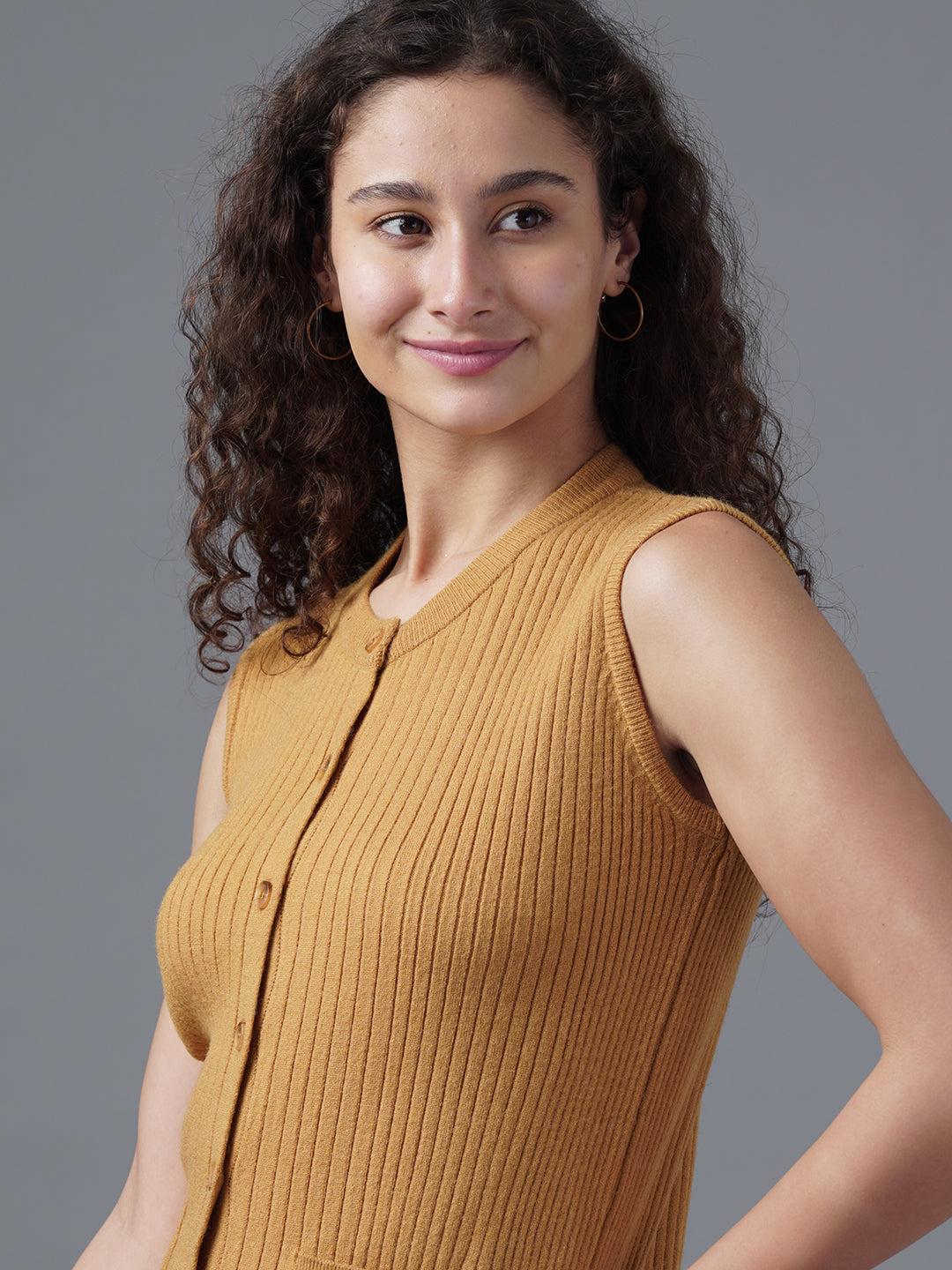 Virsa Ribbed Knit Vest cardigan