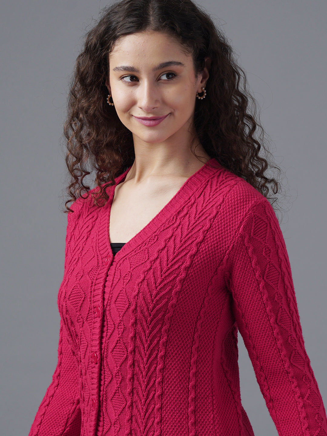 Virsa Intricate Cable Knit Cardigan