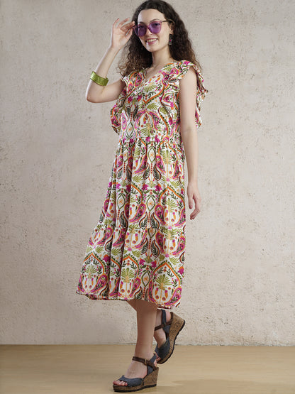 Havana Blossom Floral Midi Dress