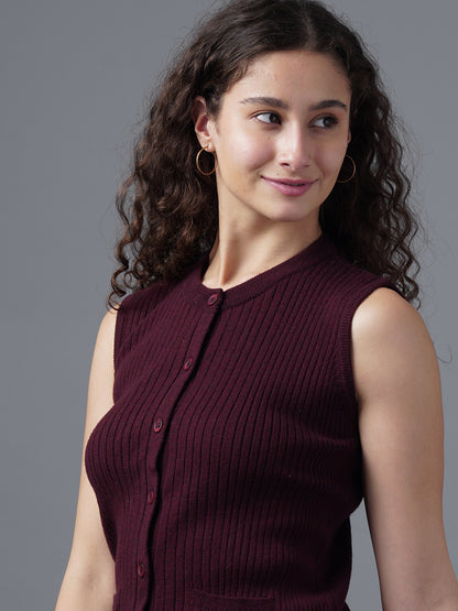 Virsa Ribbed Knit Vest cardigan