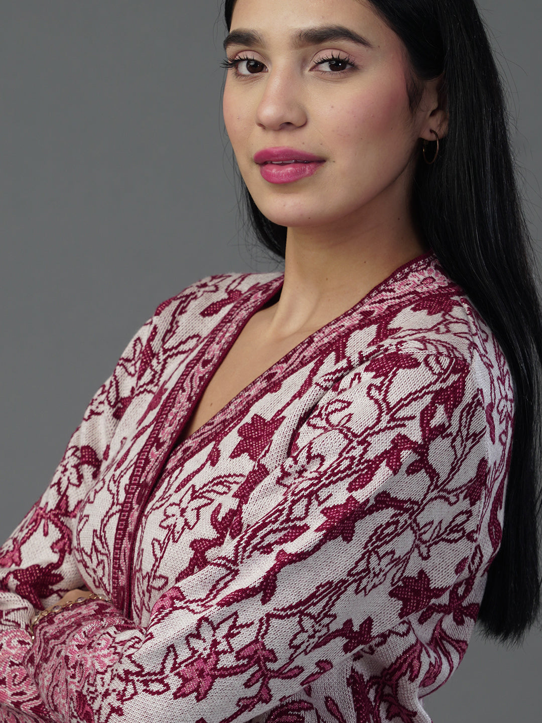 Virsa Elegant Party Wear Jacquard Cardigan