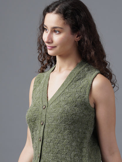 Virsa Heritage Chevron Knit Vest Cardigan