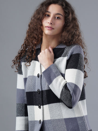 Virsa Cozy Plaid Long Cardigan
