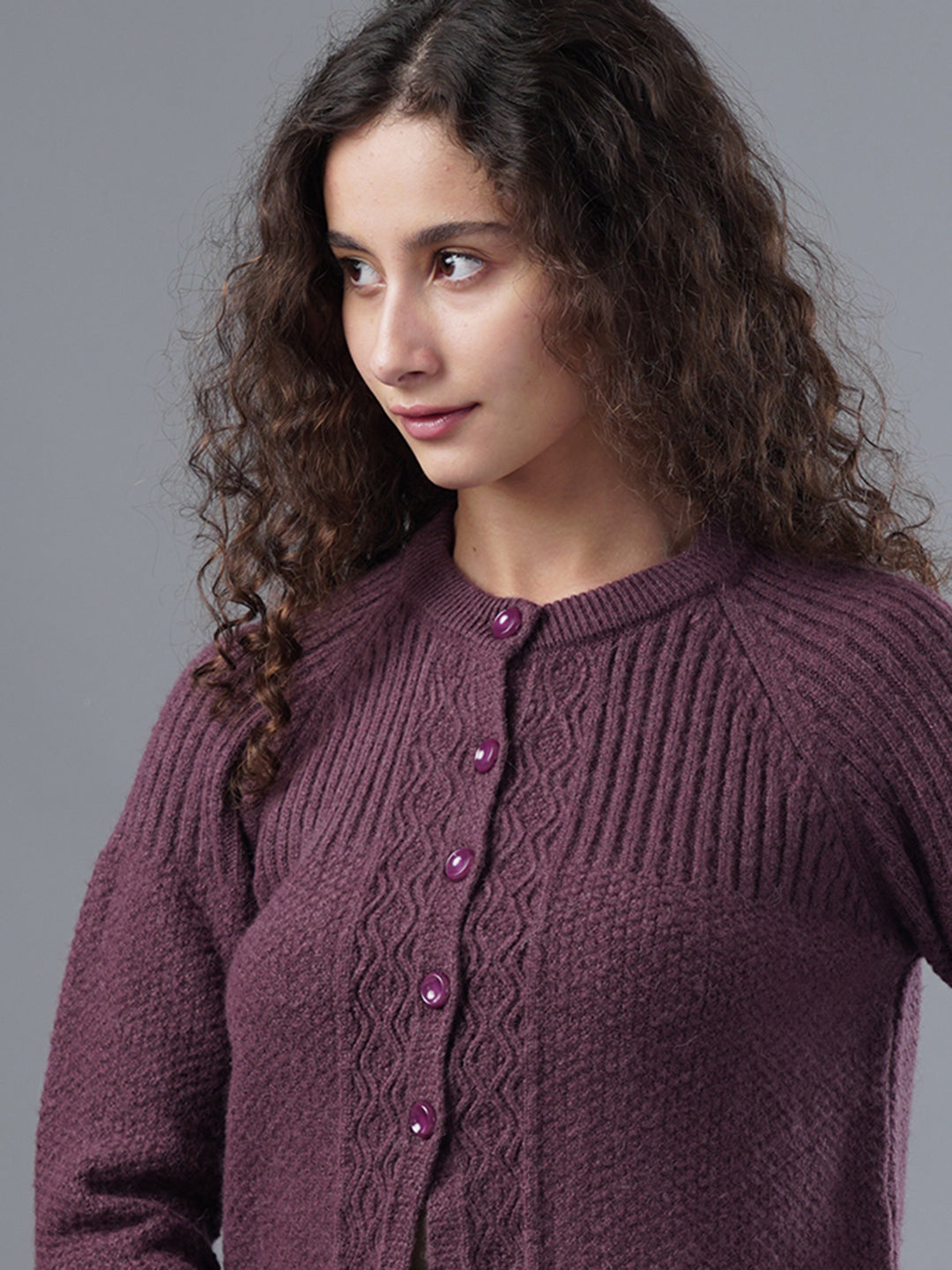 Virsa Ribbed Detail Knit Cardigan