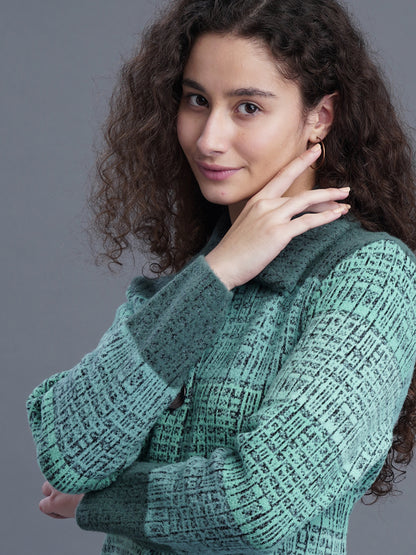 Jacquard Long Cardigan