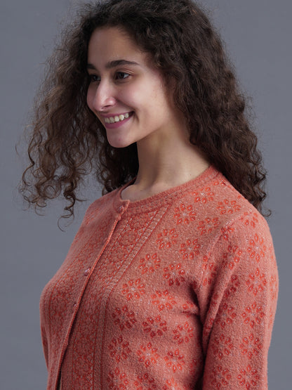 Premium Jacquard Cardigan – Round Neck