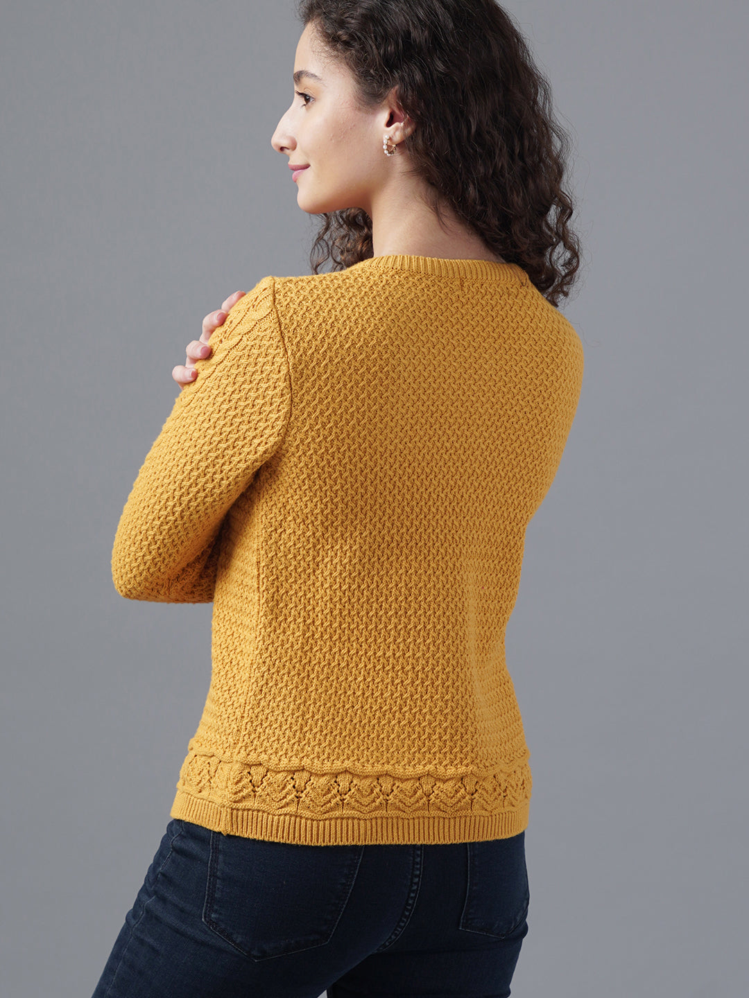 Virsa Textured Round Neck Cardigan
