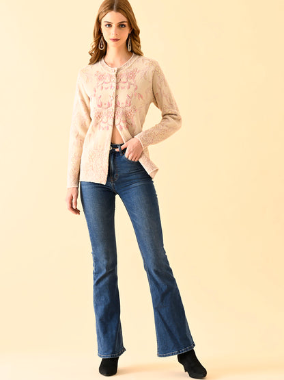 Classic Embroidered Buttoned Cardigan