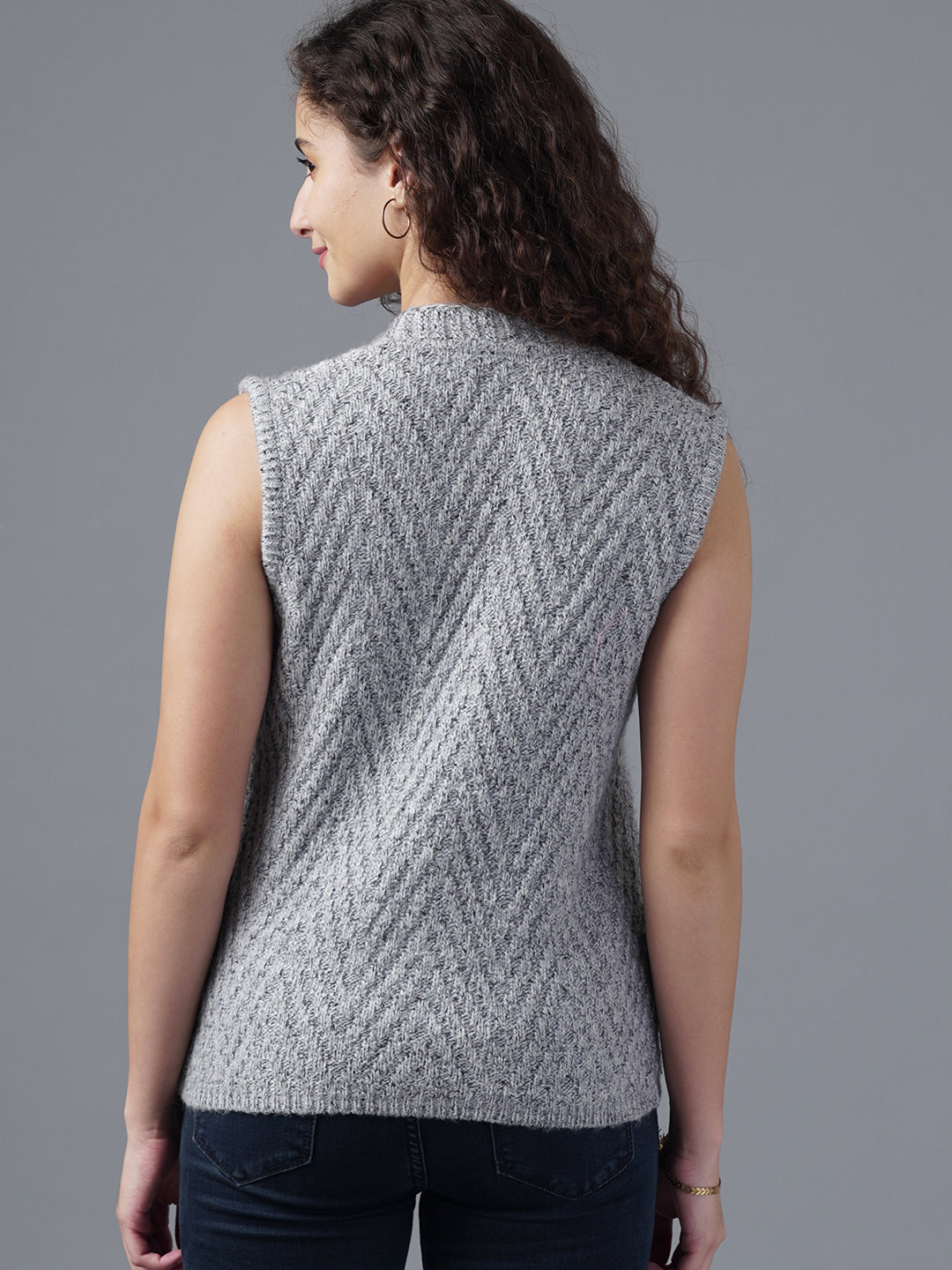 Virsa Classic V-Neck Knitted Vest Cardigan