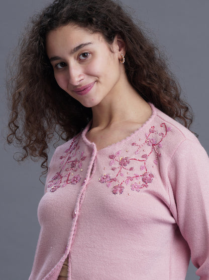 Twilight Bloom Jacquard Cardigan