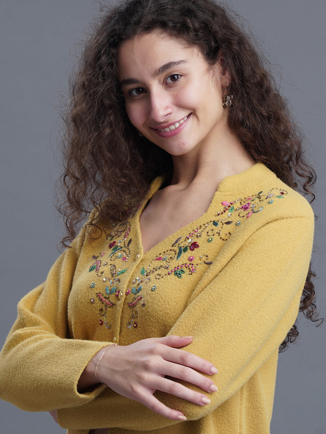  Evening Weave V-Neck Cardigan