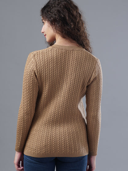 Virsa Classic V-Neck Cable Knit Cardigan