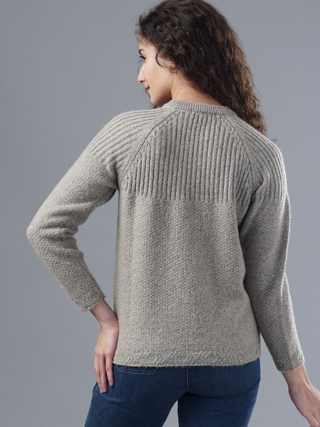 Virsa Ribbed Detail Knit Cardigan