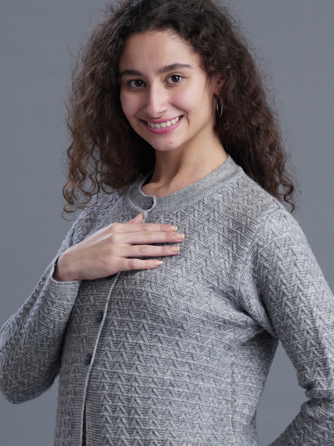Snug Loop Round-Neck Cardigan