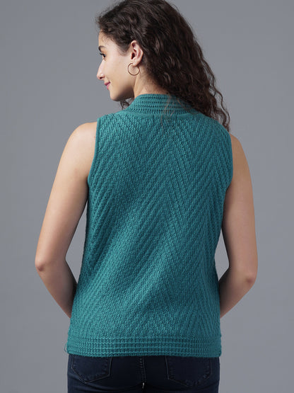 Virsa Chevron Knit Single-Button Vest