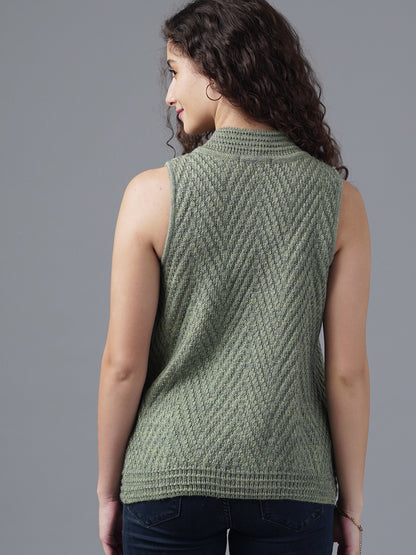 Virsa Chevron Knit Single-Button Vest