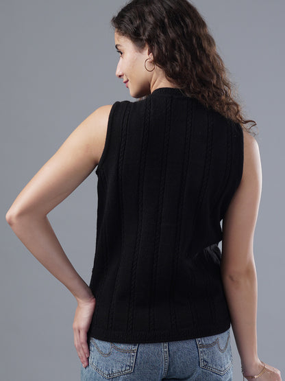 Virsa Cable Knit Sleeveless Cardigan