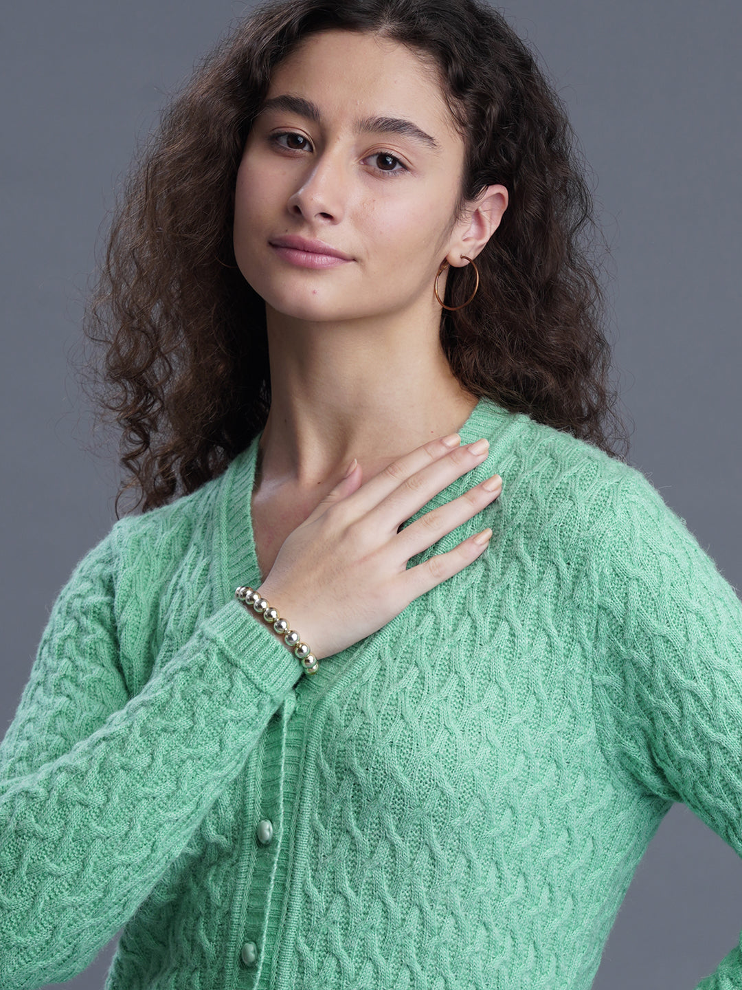 Pine Haze V-Neck CARDIGAN