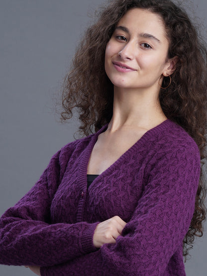 Noir Knit V-Neck CARDIGAN