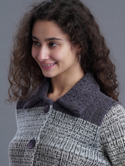 Jacquard Long Cardigan