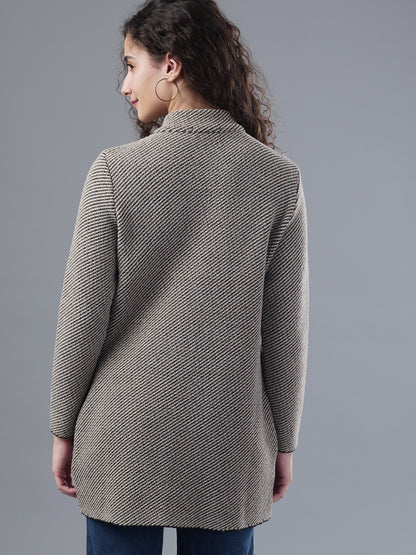 Virsa Textured Knit Longline Cardigan