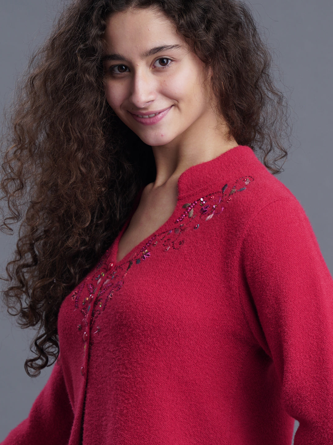  Evening Weave V-Neck Cardigan