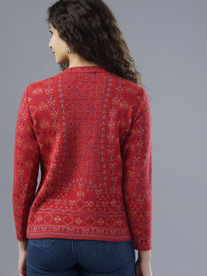 Virsa Embellished Round Neck Cardigan