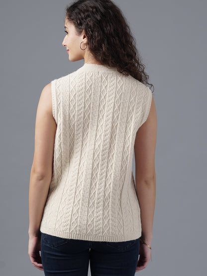 Virsa Timeless Cable Knit V-Neck Vest cardigan