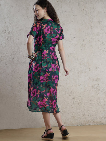 Parisian Meadow Floral Midi Dress