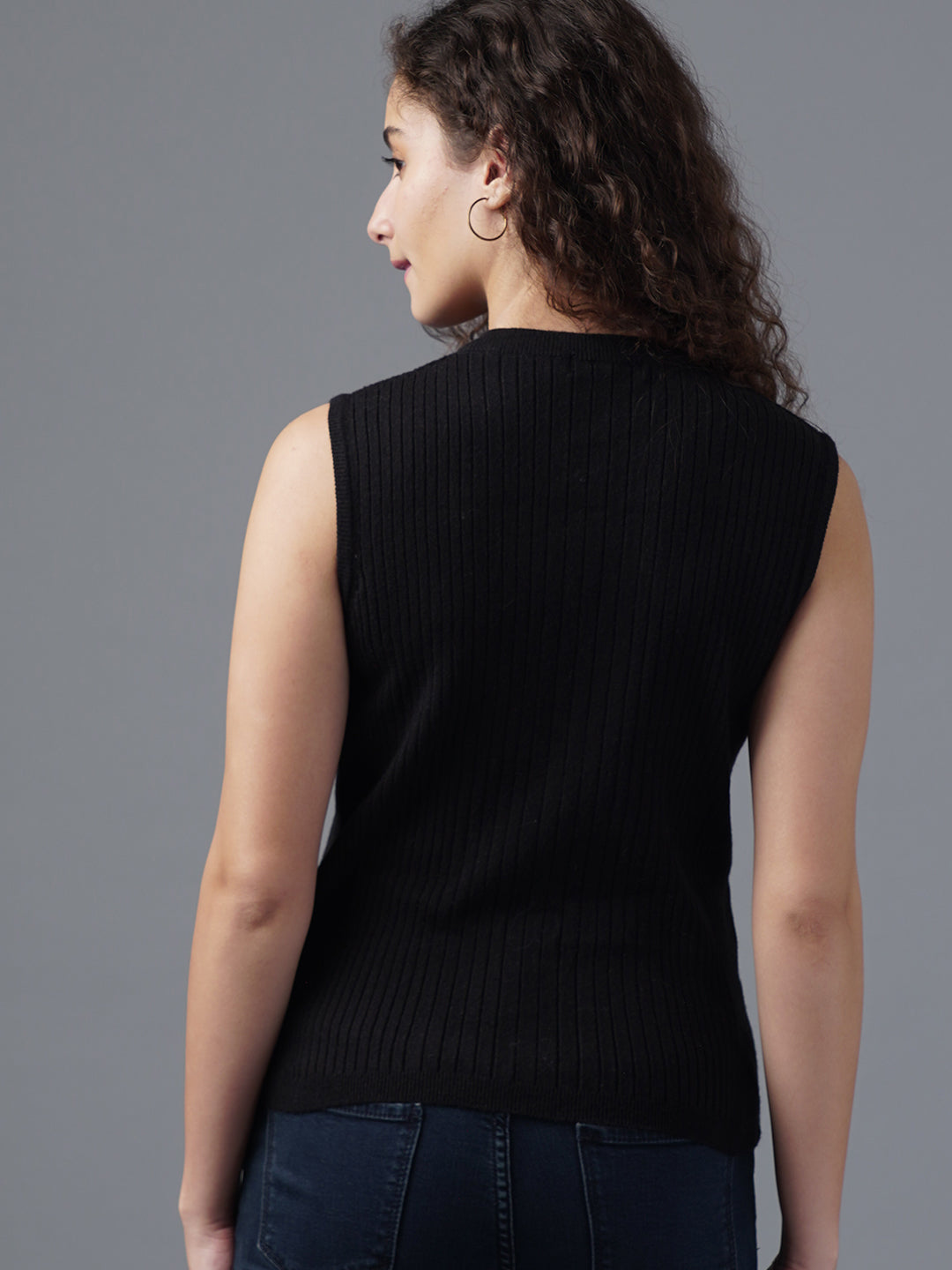 Virsa Ribbed Knit Vest cardigan