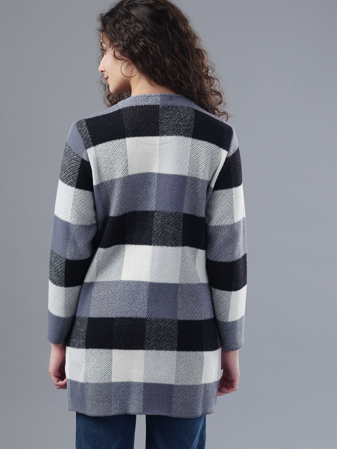 Virsa Cozy Plaid Long Cardigan