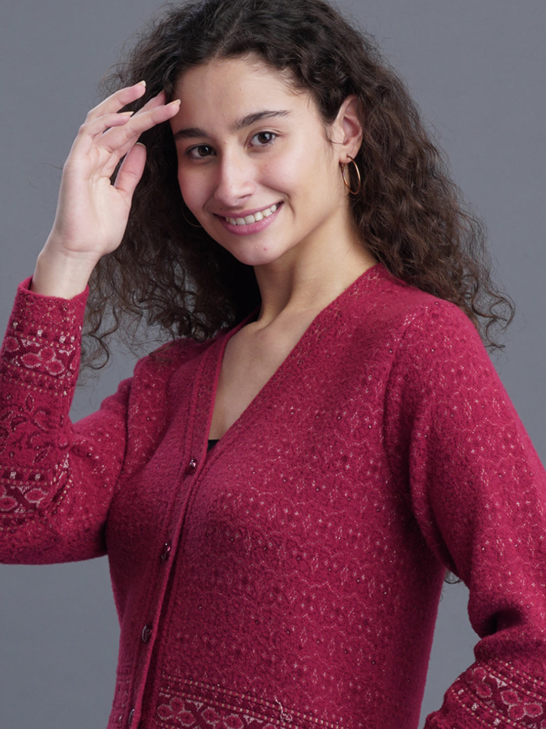  Premium Jacquard Wool Cardigan