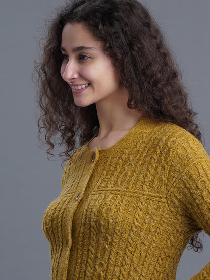  FrostFern Round-Neck Cardigan