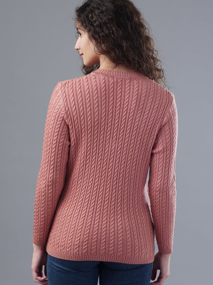 Virsa Classic V-Neck Cable Knit Cardigan