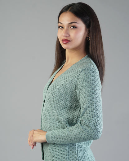 Violet V-Neck Knit Cardigan