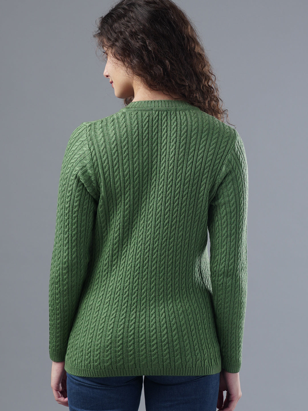 Virsa Classic V-Neck Cable Knit Cardigan