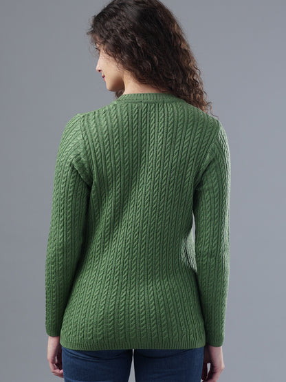 Virsa Classic V-Neck Cable Knit Cardigan