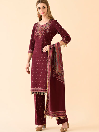 Ruby Bloom Embroidered Kurta Set