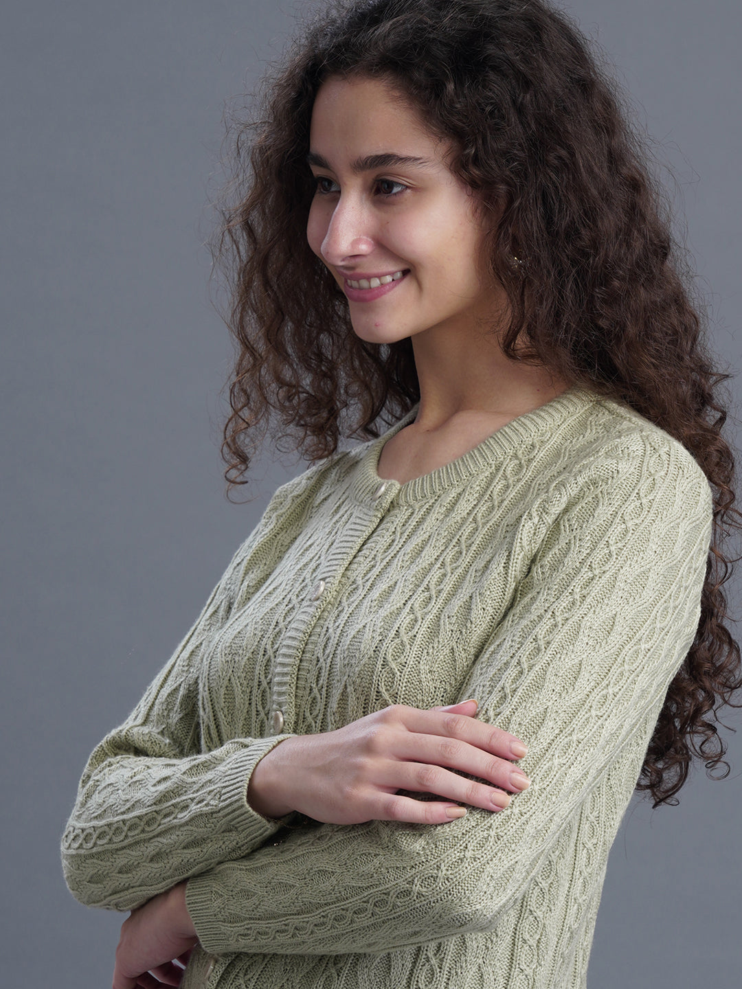  Misty Loop Round-Neck Cardigan