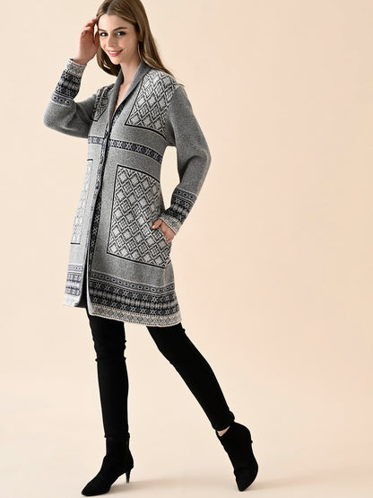 Geometric Pattern Long Knitwear