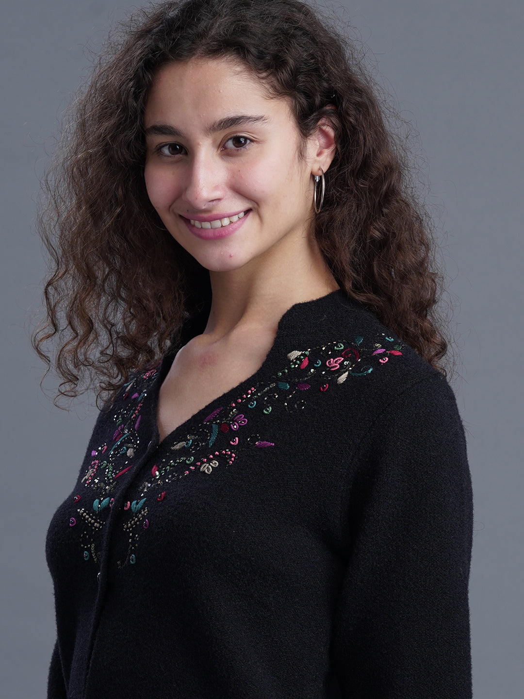  Evening Weave V-Neck Cardigan