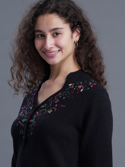  Evening Weave V-Neck Cardigan