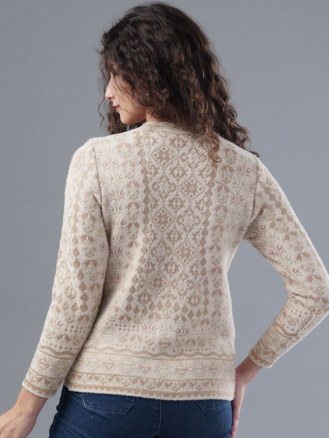 Virsa Embellished Round Neck Cardigan