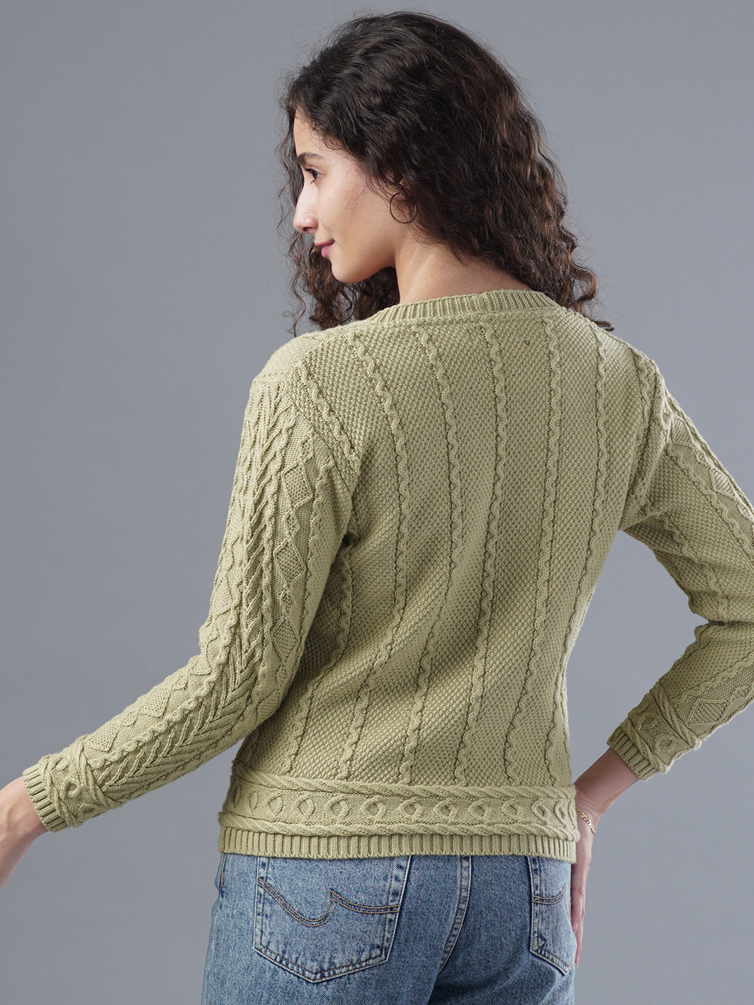 Virsa Intricate Cable Knit Cardigan