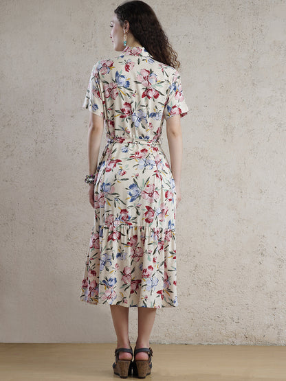 Lisbon Bloom Floral Midi Dress