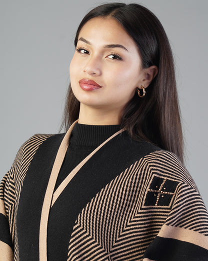 Odette Jacquard Poncho