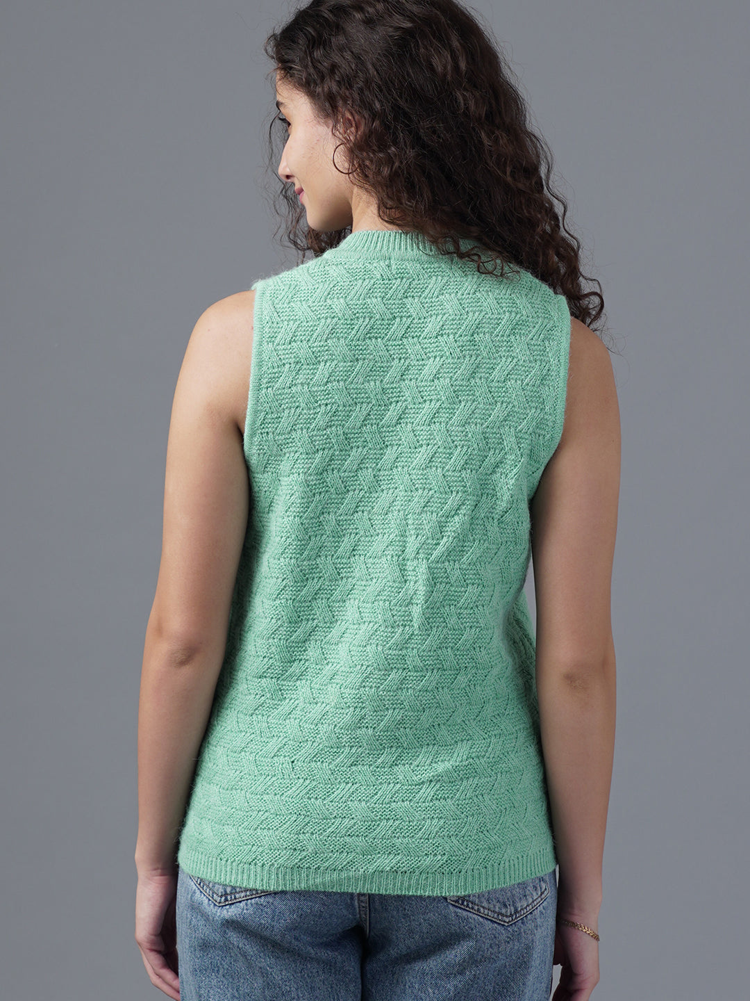 Virsa Heritage Chevron Knit Vest Cardigan